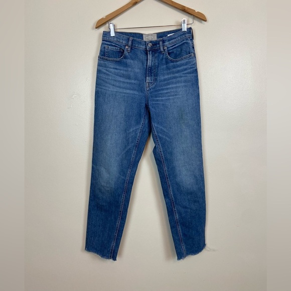 Everlane The Cheeky Jean Classic Blue Raw Hem High Rise Cotton Jeans - Picture 5 of 11